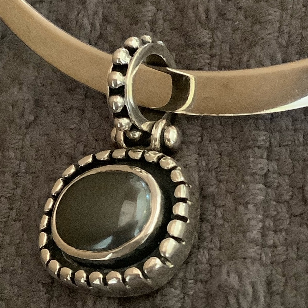 Sterling Silver Braided Hematite Oval Pendant - Picture 3 of 5